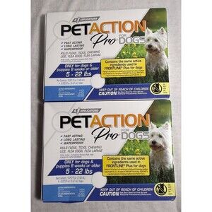 NEW Pet Action Pro Flea & Tick Treatment-Small Dogs 5-22 lbs -8 Applications